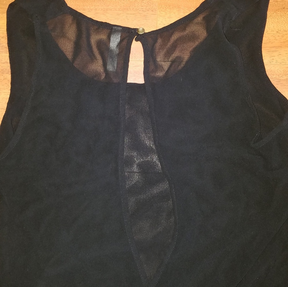 Sheer Black Tank with Key Hole